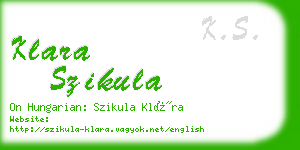 klara szikula business card